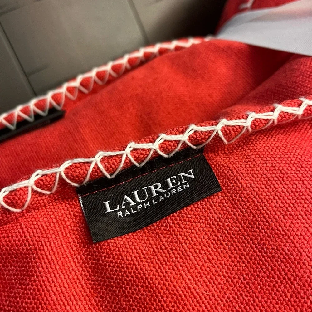 Ralph Lauren Set of 2 Indoor / Outdoor Pillows 20”x20” new red / tomato Patio